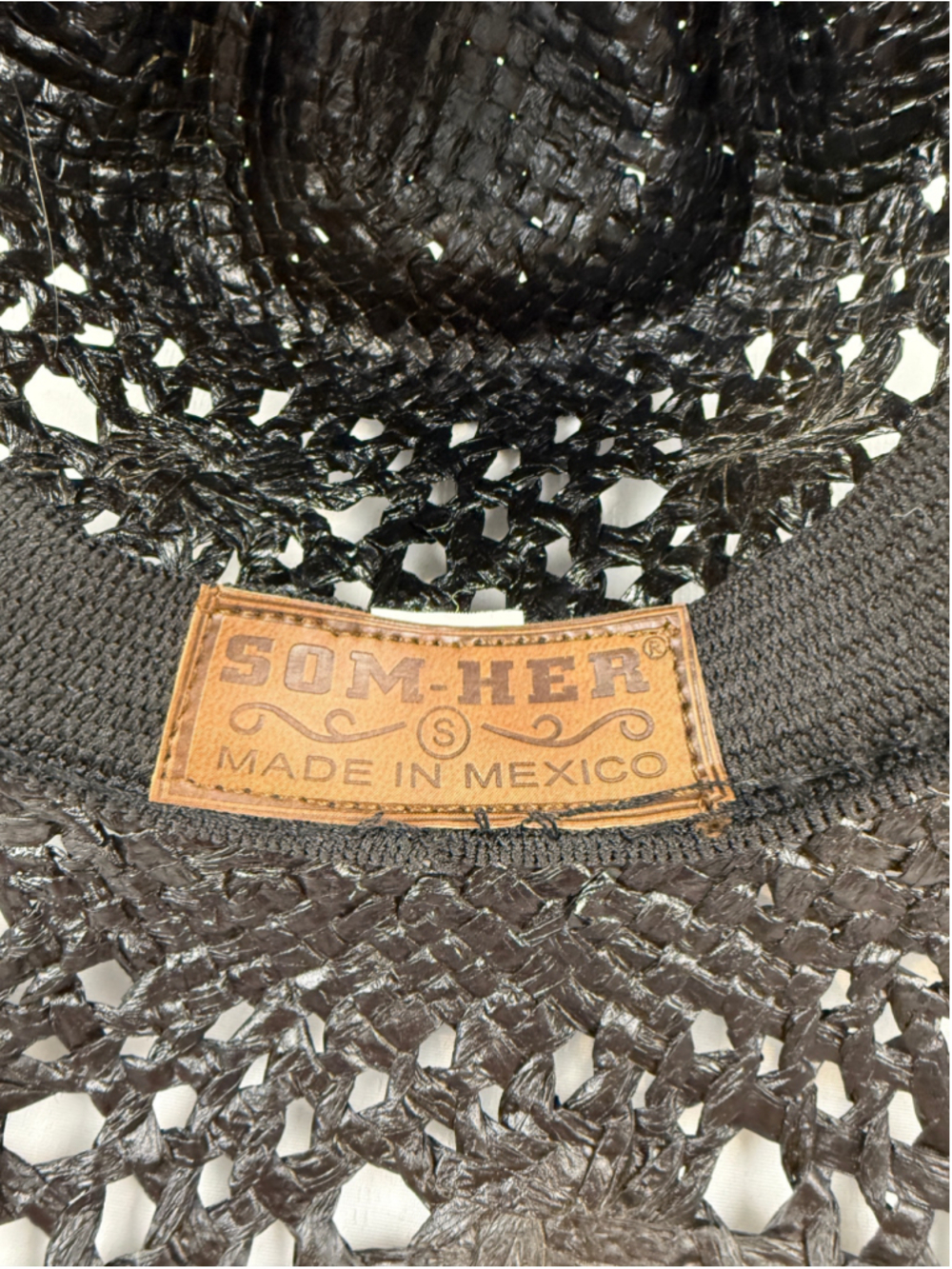 SOM-HER Straw Cowboy Hat Women Black & Gray Size S - Picture 7 of 8
